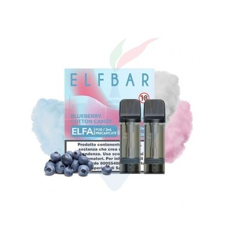 BLUEBERRY COTTON CANDY 20mg - Pod Precaricata ELFA - 2 Pezzi - Elf Bar