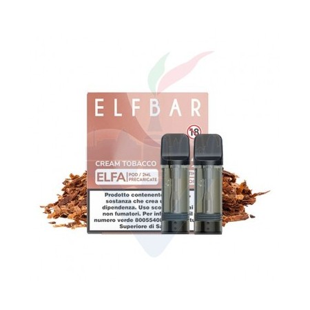 CREAM TOBACCO 20mg - Pod Precaricata ELFA - 2 Pezzi - Elf Bar