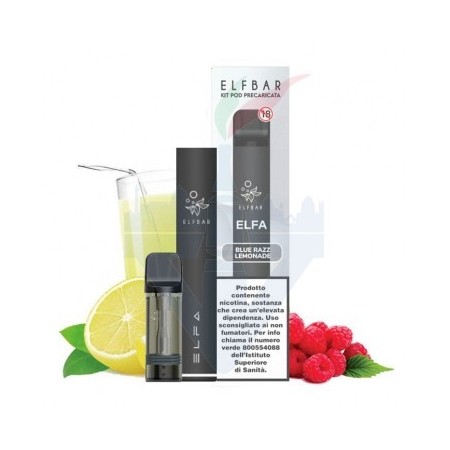 ELFA Device + Pod Precaricata BLUE RAZZ LEMONADE 20mg - Elf Bar