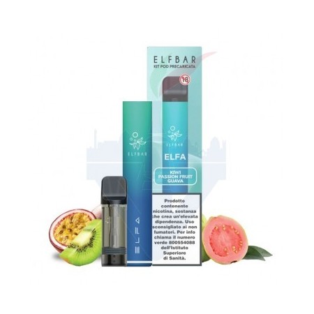 ELFA Device + Pod Precaricata KIWI PASSION FRUIT GUAVA 20mg - Elf Bar